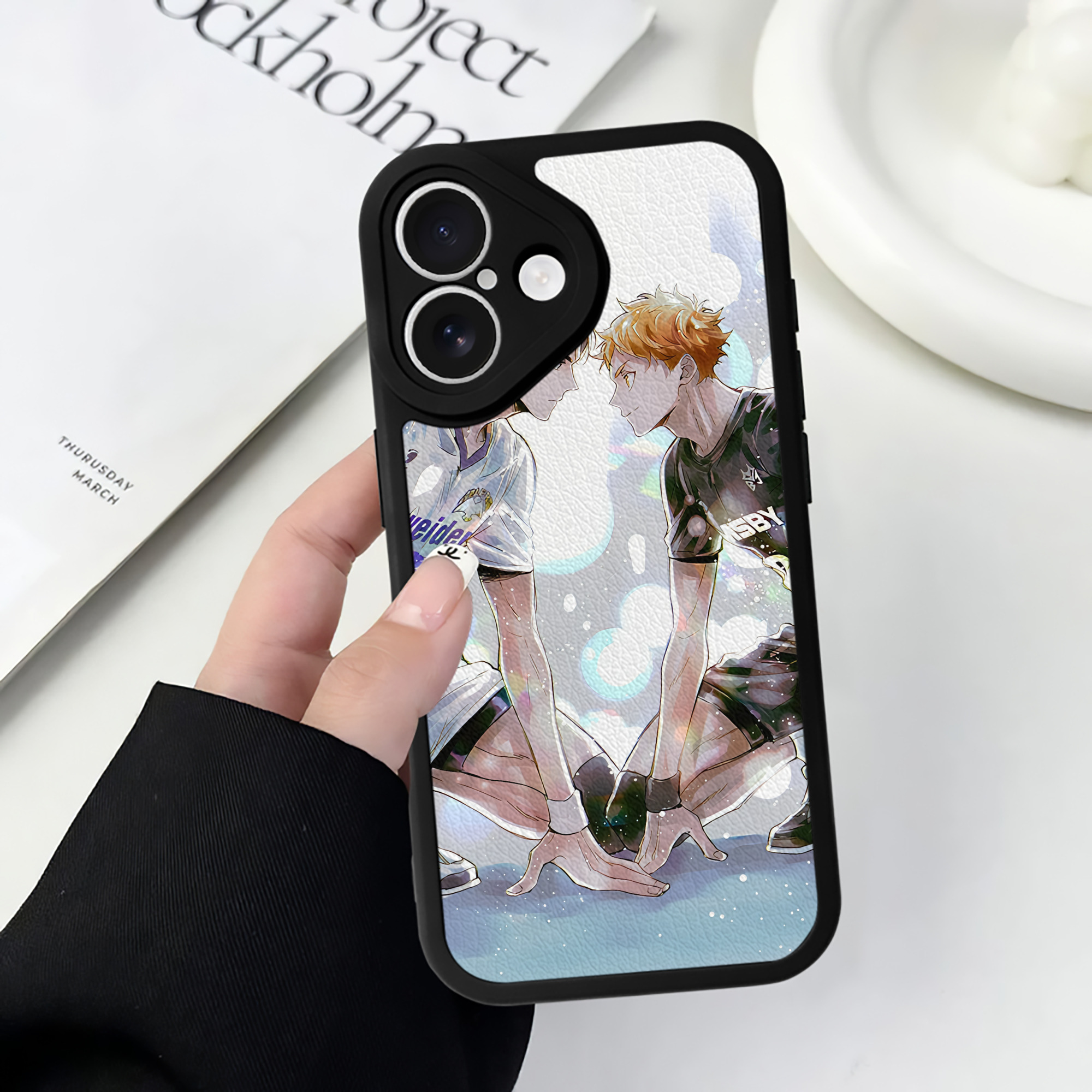 （画像用） ハイキュー!! Haikyu!! 【iPhone 16シリーズ対応】シリコンスマホケース（レザー調） 材質：シリコン